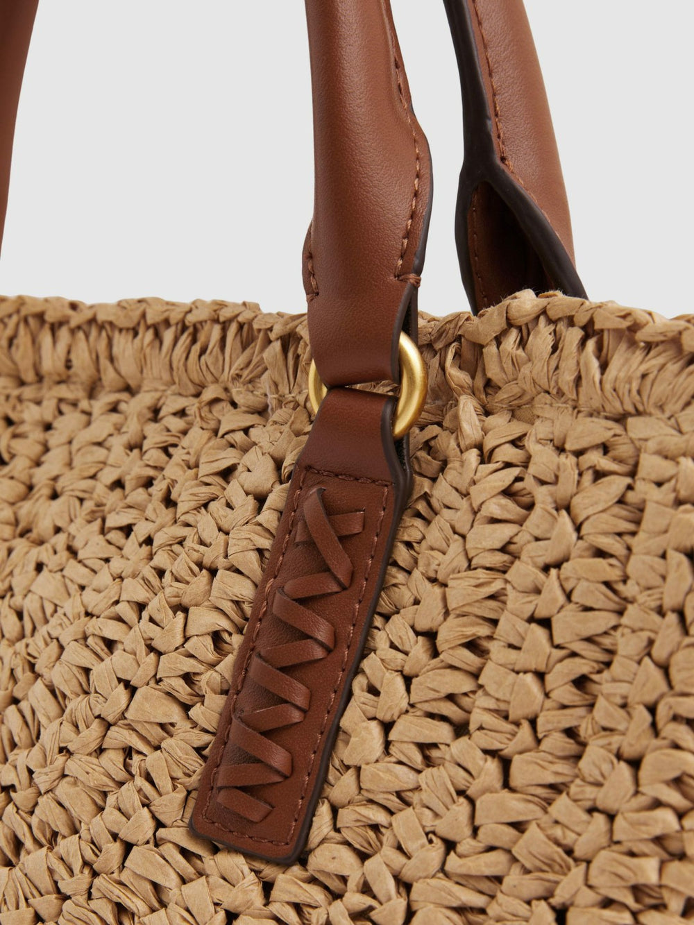Raffia Woven Cross-body Bag in Natural