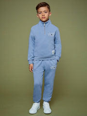 13-14 yrs SmileyWorld Half-Zip Sweatshirt Unisex Fit in Blue