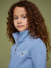 13-14 yrs SmileyWorld Half-Zip Sweatshirt Unisex Fit in Blue