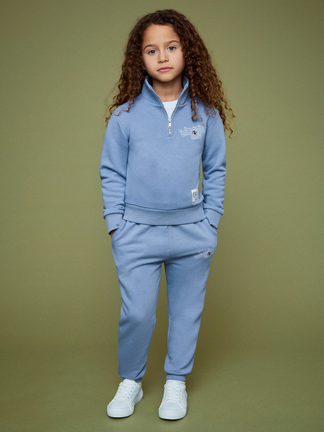 13-14 yrs SmileyWorld Half-Zip Sweatshirt Unisex Fit in Blue