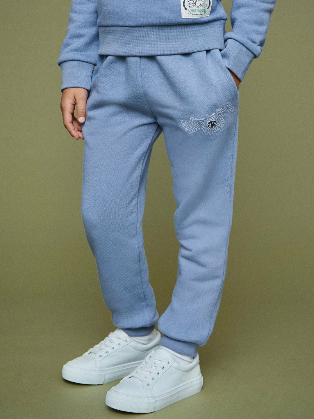 13-14 yrs SmileyWorld Cuffed Joggers Unisex Fit in Blue