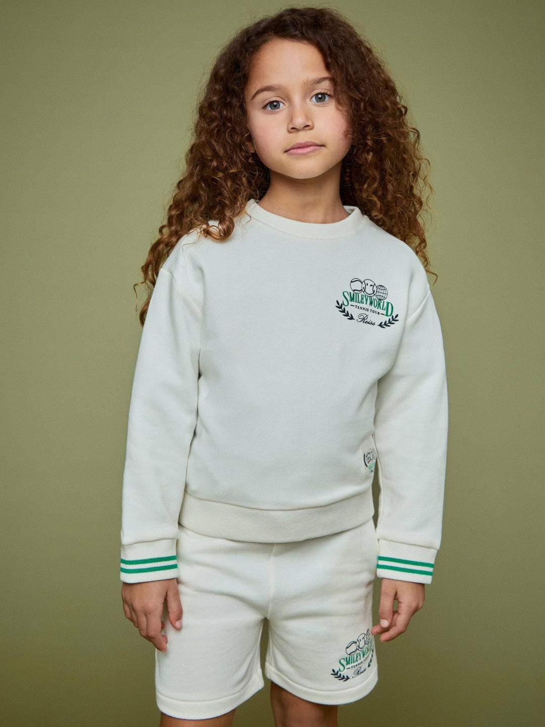 9-13 yrs SmileyWorld Logo Sweatshirt Unisex Fit in White