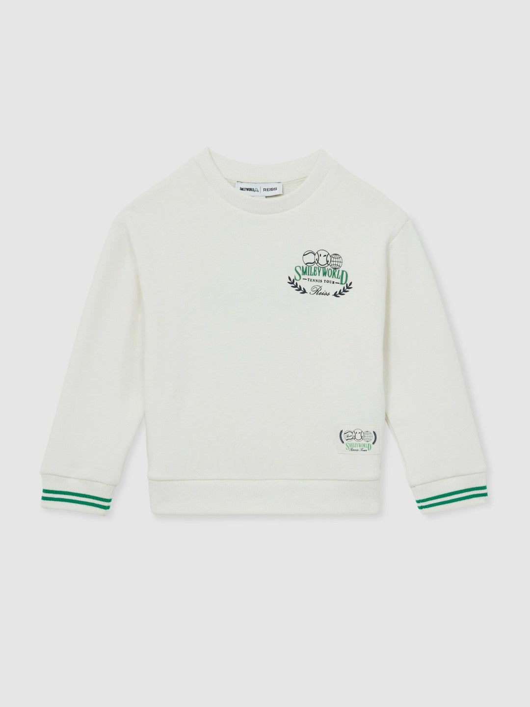 9-13 yrs SmileyWorld Logo Sweatshirt Unisex Fit in White