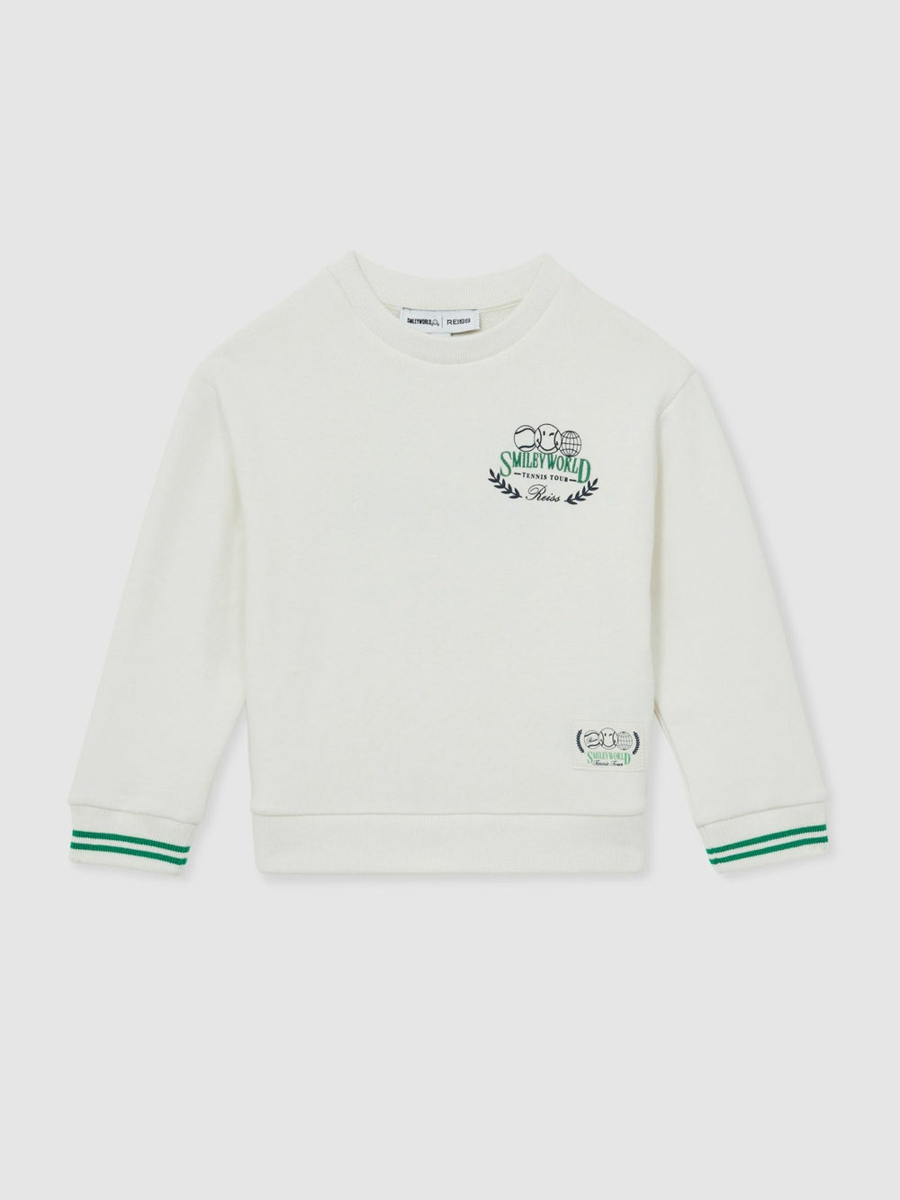 9-13 yrs SmileyWorld Logo Sweatshirt Unisex Fit in White