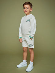 9-13 yrs SmileyWorld Logo Sweatshirt Unisex Fit in White