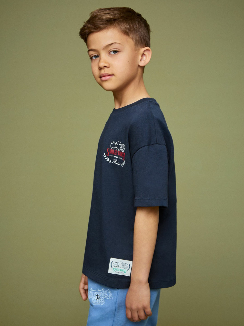 3-9 yrs SmileyWorld Oversize T-Shirt in Navy