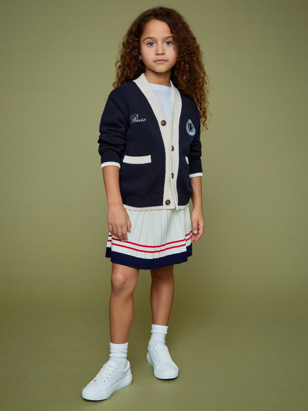 9-12 yrs SmileyWorld Logo Cardigan Unisex Fit in Off White