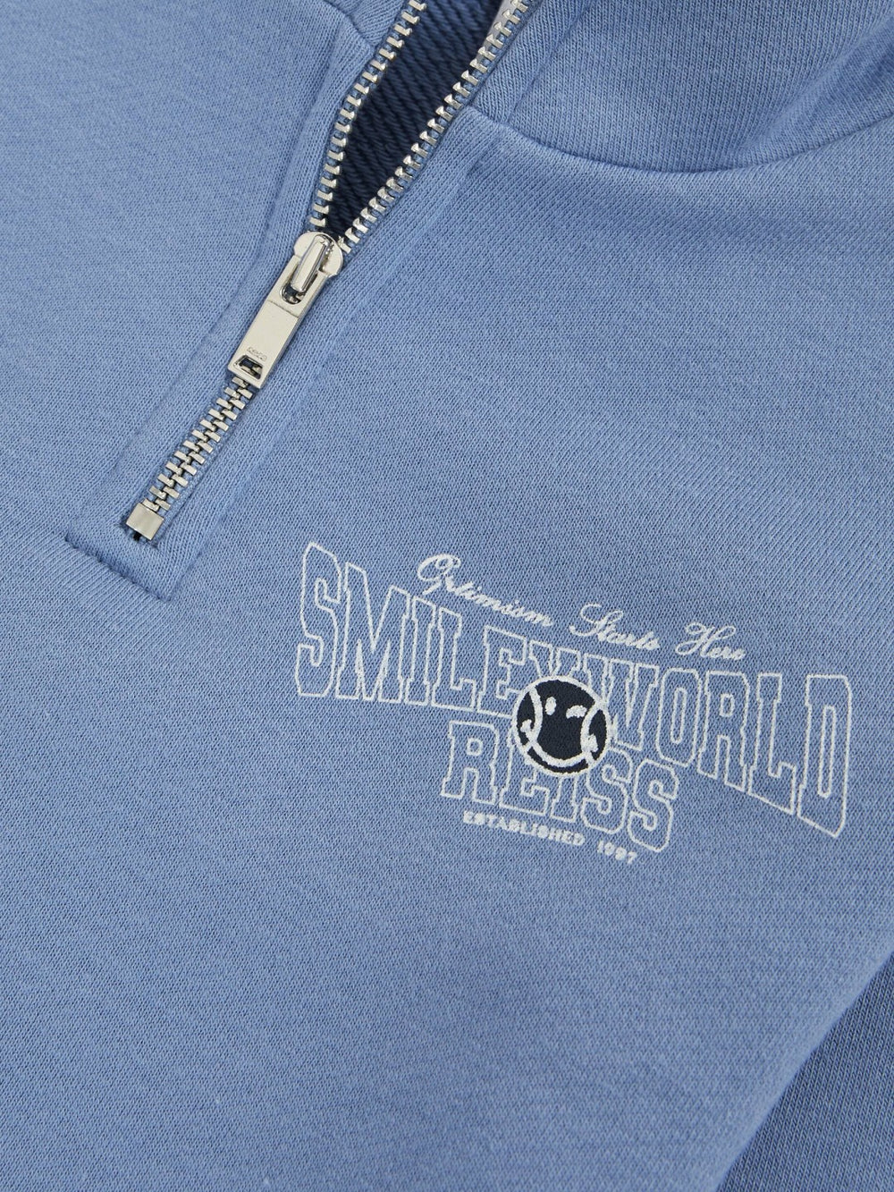 3-9 yrs SmileyWorld Half-Zip Sweatshirt Unisex Fit in Blue