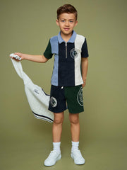 9-13 yrs SmileyWorld Towel Polo Shirt in Blue