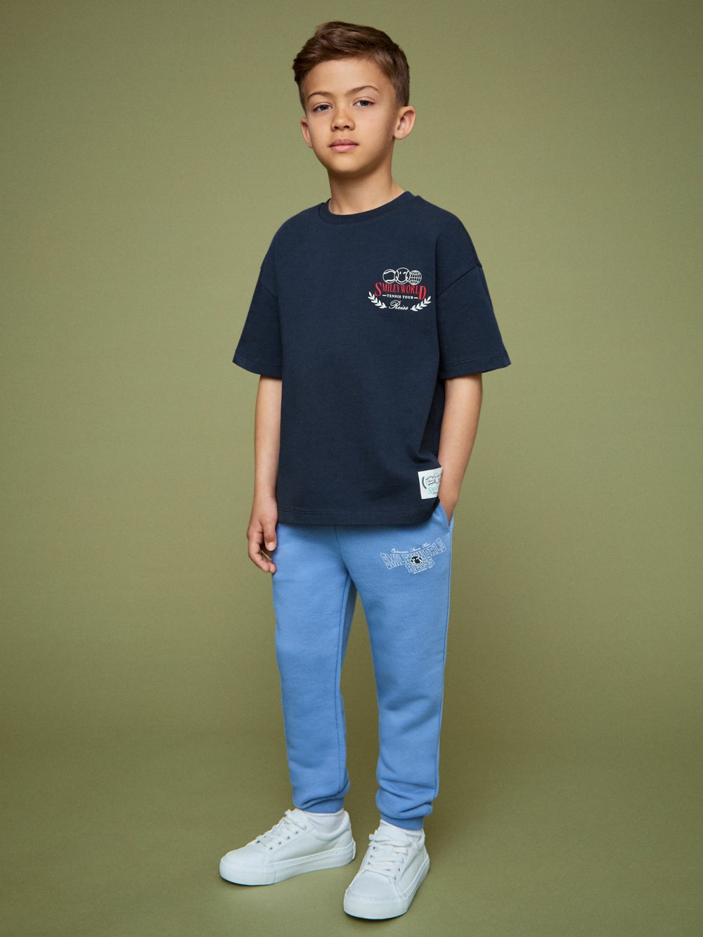 9-13 yrs SmileyWorld Oversize T-Shirt in Navy