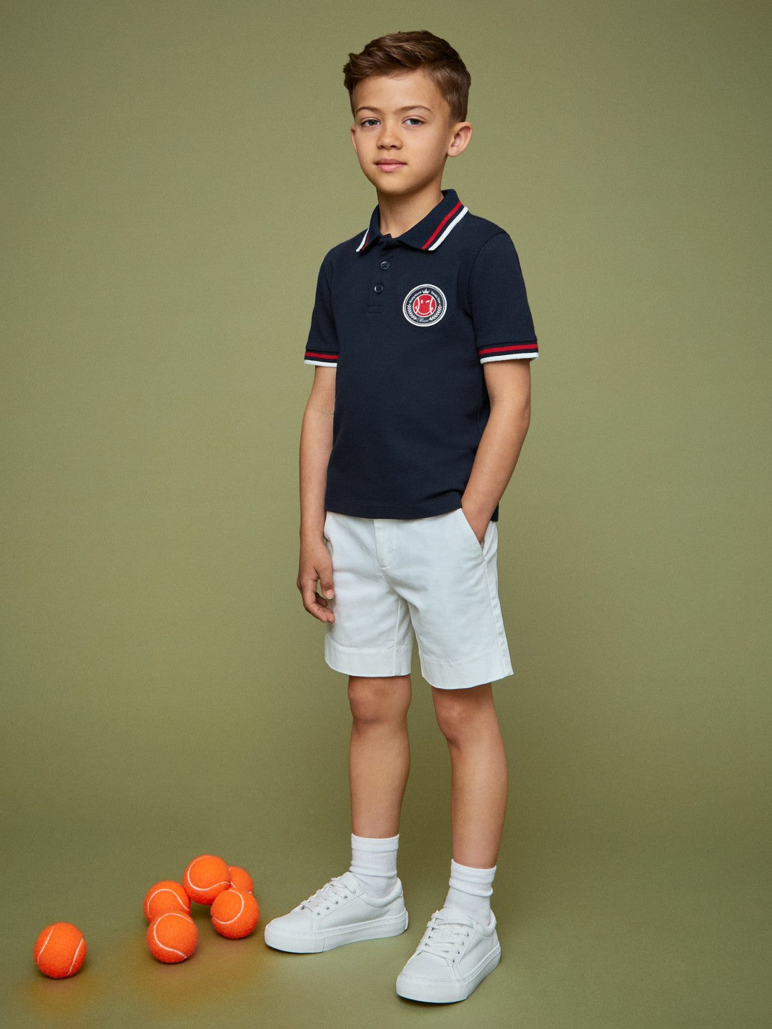 3-9 yrs SmileyWorld Piqué Polo Shirt in Navy