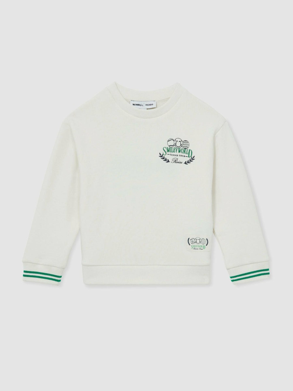 13-14 yrs SmileyWorld Logo Sweatshirt Unisex Fit in White