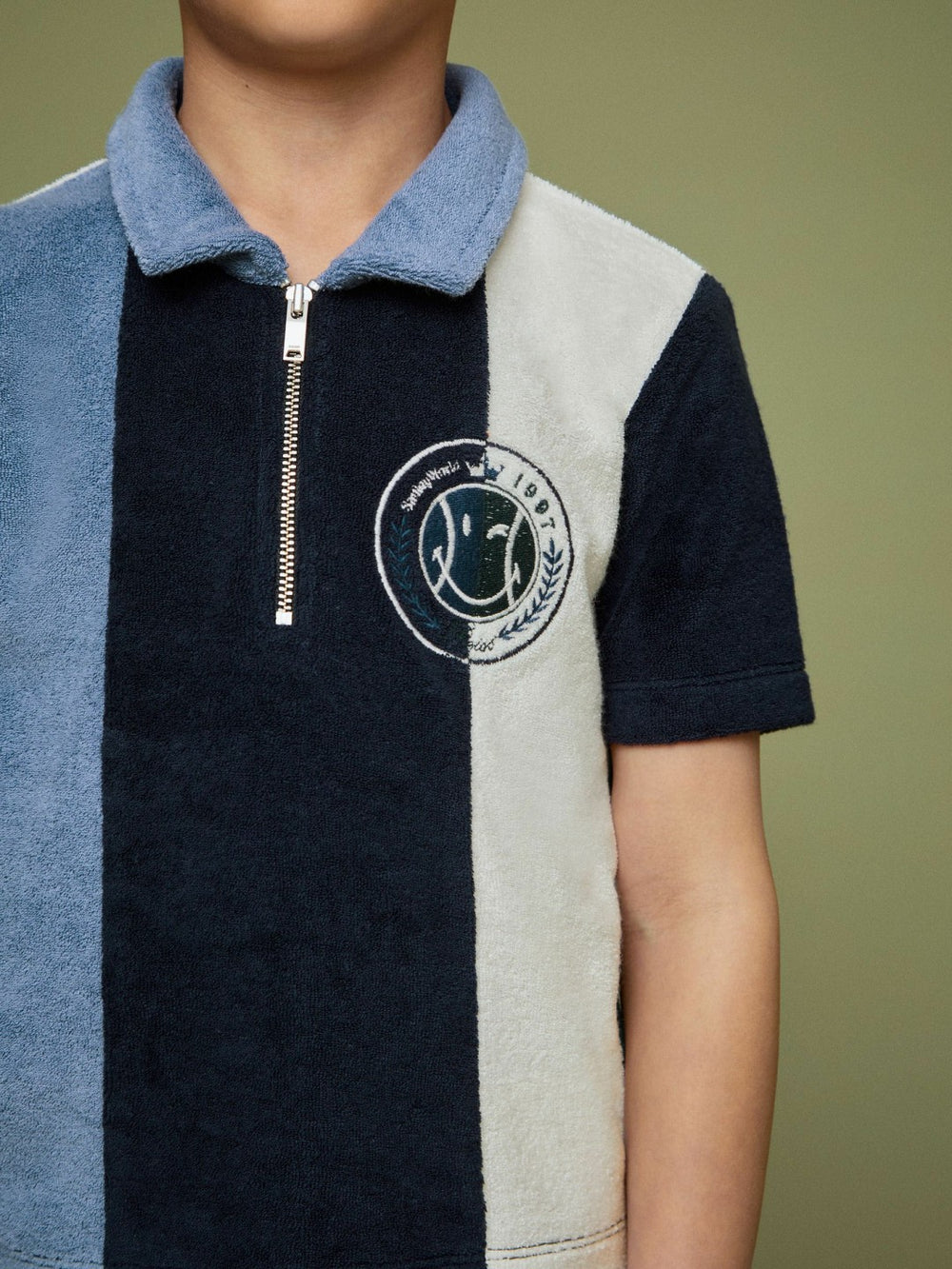 13-14 yrs SmileyWorld Towel Polo Shirt in Blue
