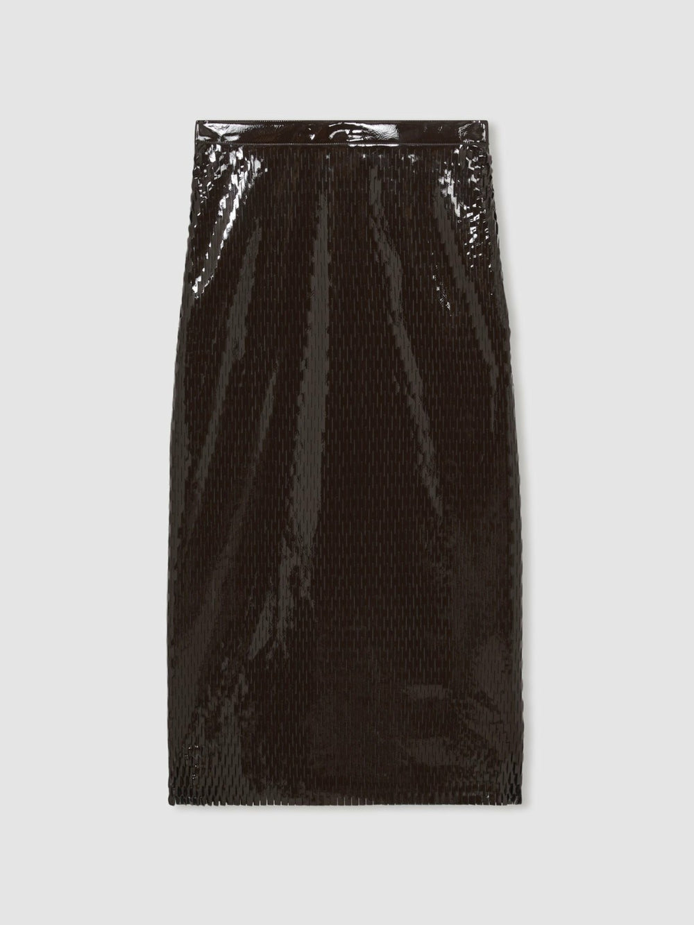 Atelier Laser-Cut Pencil Skirt in Chocolate