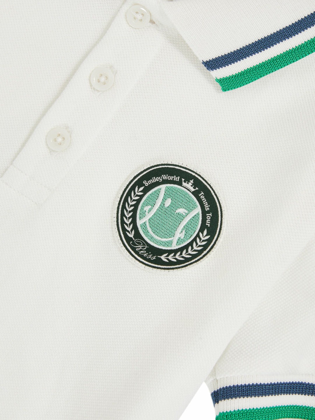 13-14 yrs SmileyWorld Piqué Polo Shirt in White