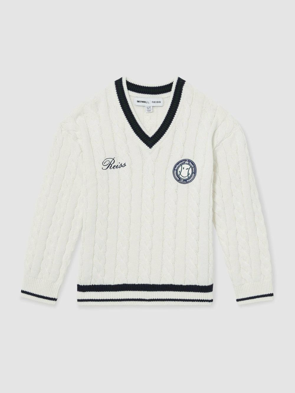 3-9 yrs SmileyWorld Cable-Knit Jumper Unisex Fit in Off White