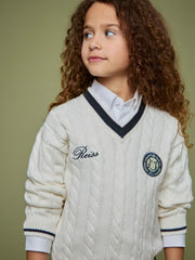 3-9 yrs SmileyWorld Cable-Knit Jumper Unisex Fit in Off White