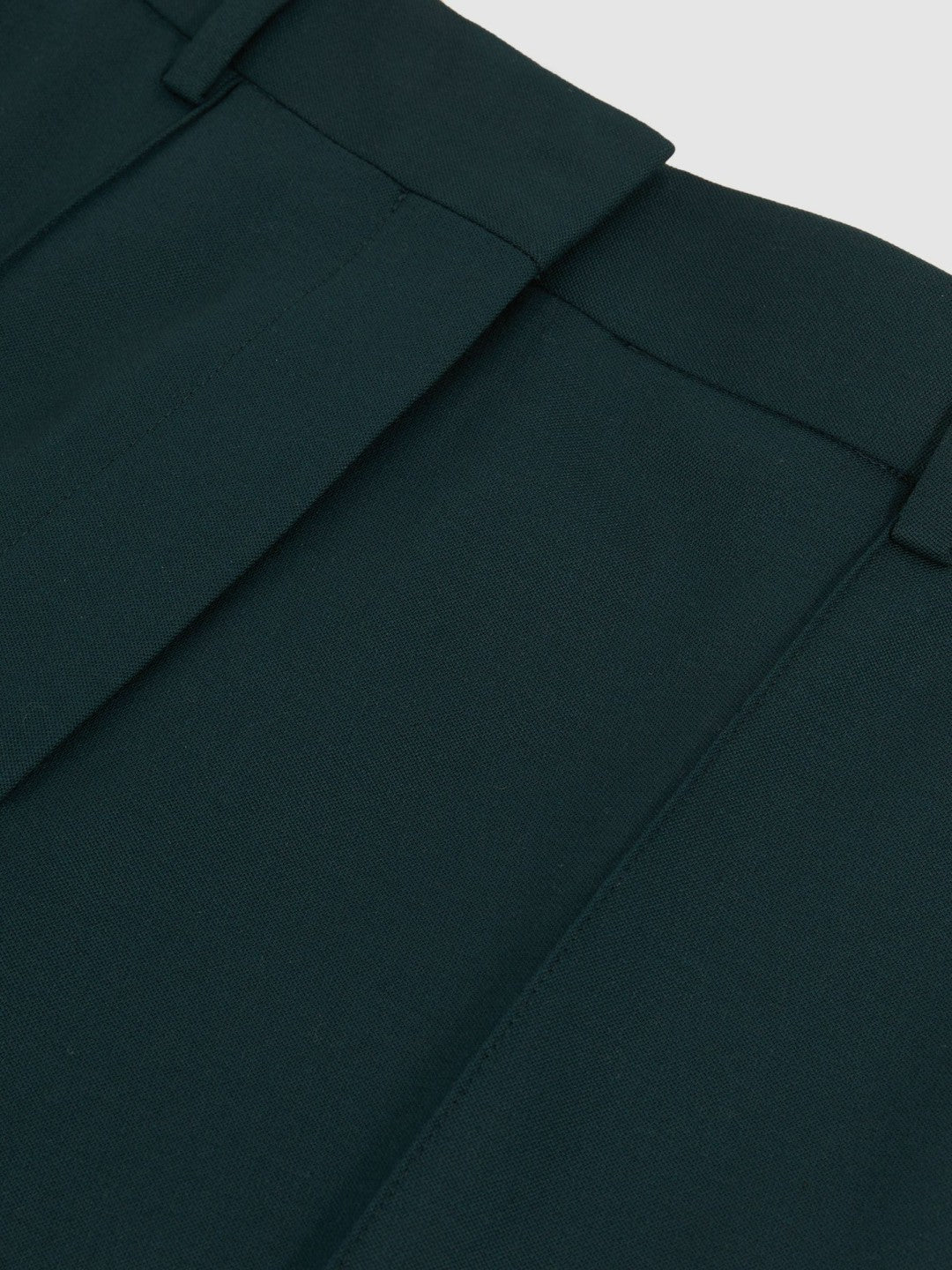Wool-Blend Wide-Leg Suit Trousers in Green