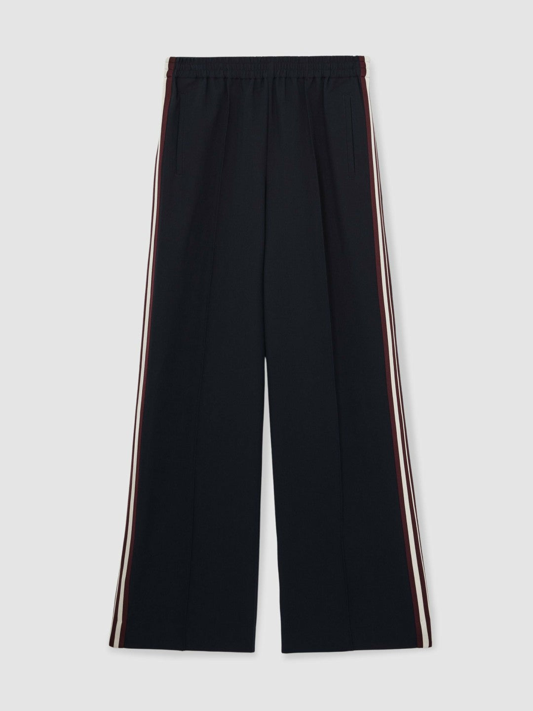Petite Side-Stripe Wide-Leg Trousers in Navy