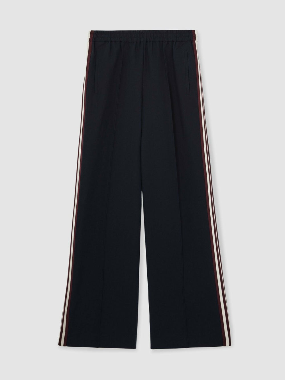 Petite Side-Stripe Wide-Leg Trousers in Navy