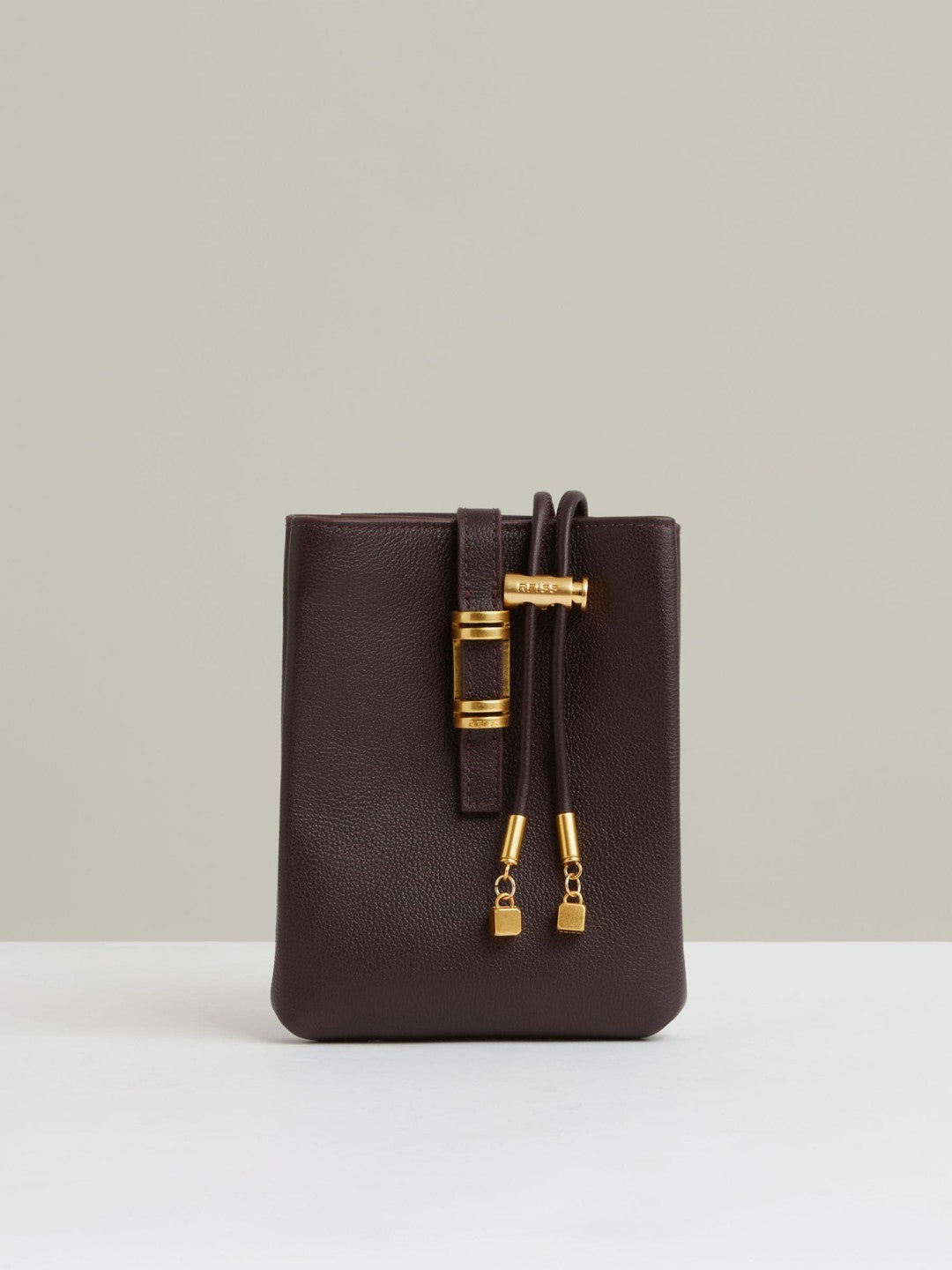 Leather Phone Holder in Oxblood