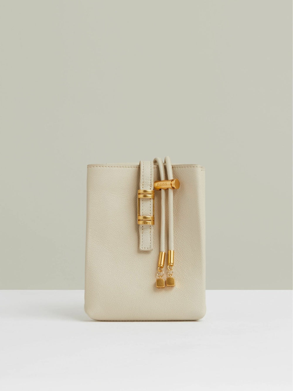 Leather Phone Holder in Off White