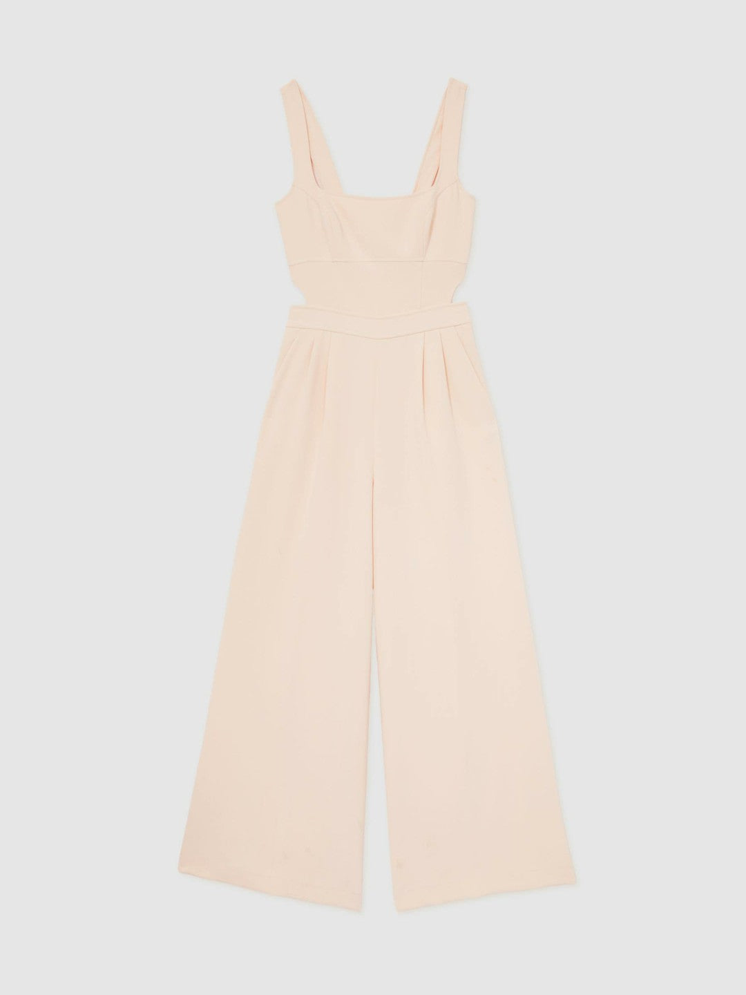 Wide-Leg Cut-Out Jumpsuit in Pale Pink