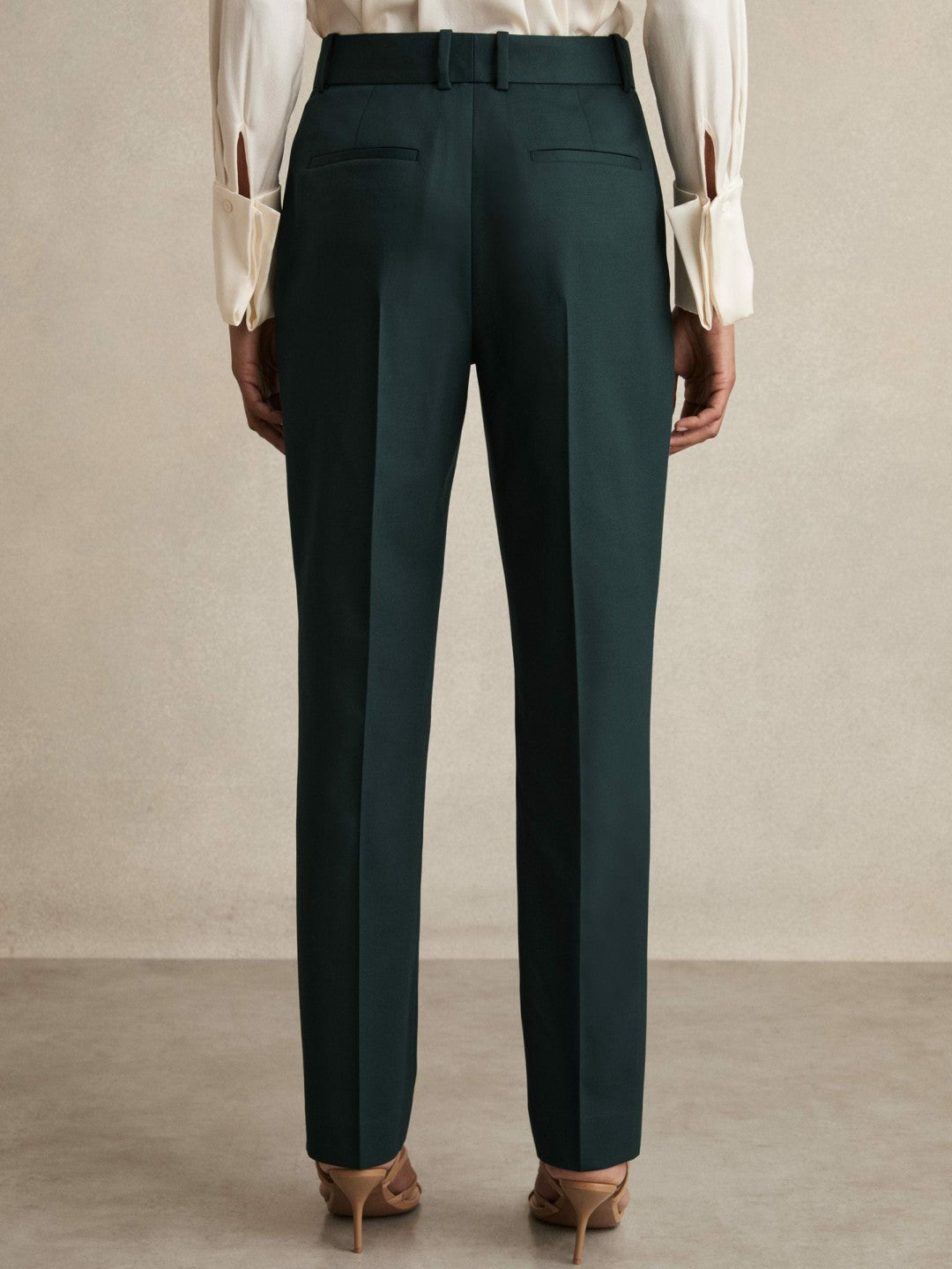 Petite Wool-Blend Slim-Fit Suit Trousers in Green