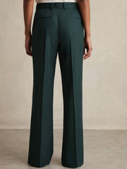 Petite Wool-Blend Wide-Leg Suit Trousers in Green