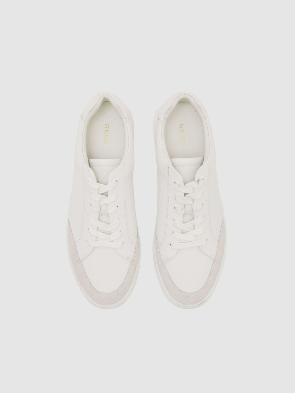 Bonded-Leather Low-Top Trainers in White