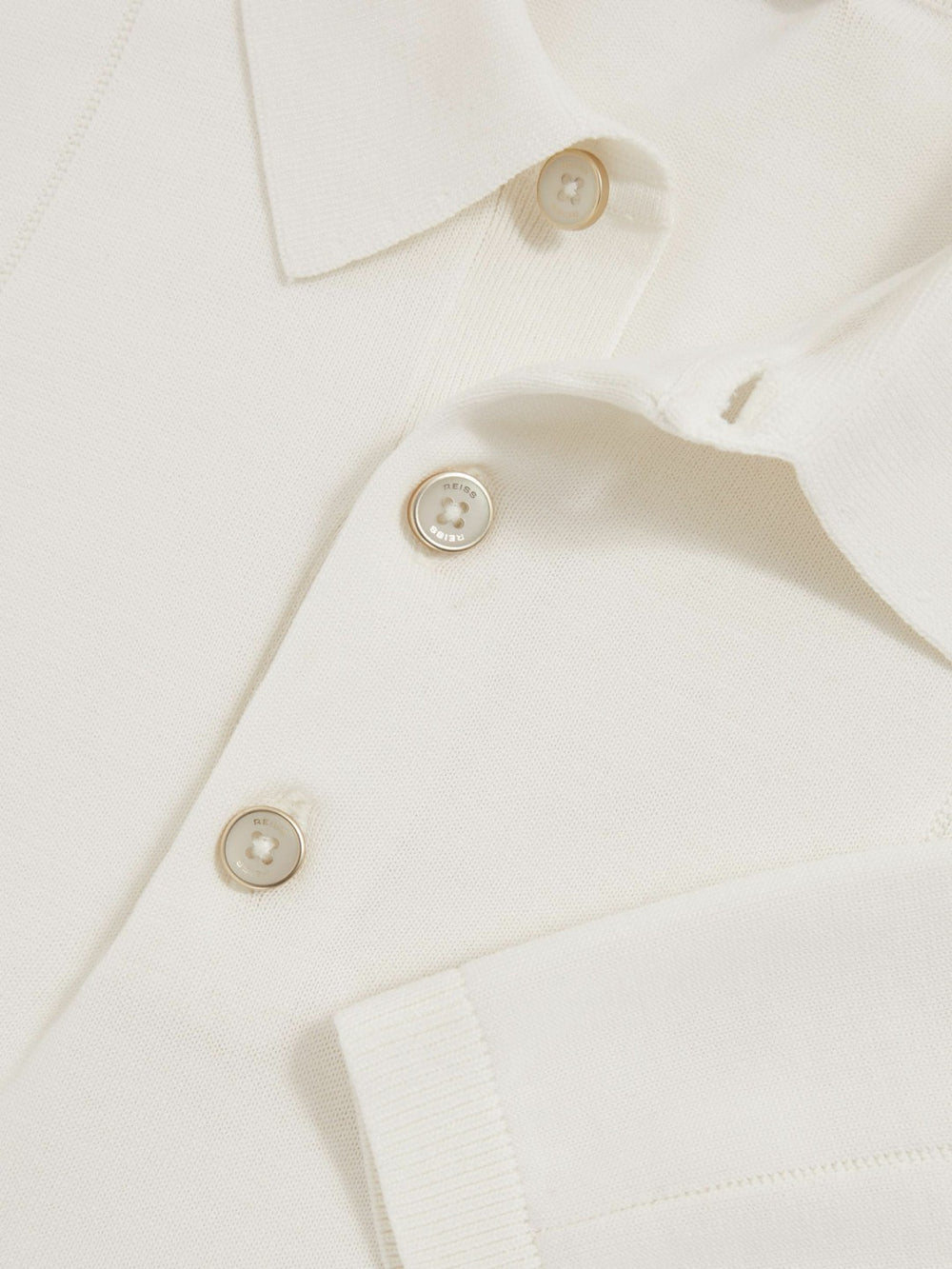 Cotton-Silk Polo Shirt in Off White