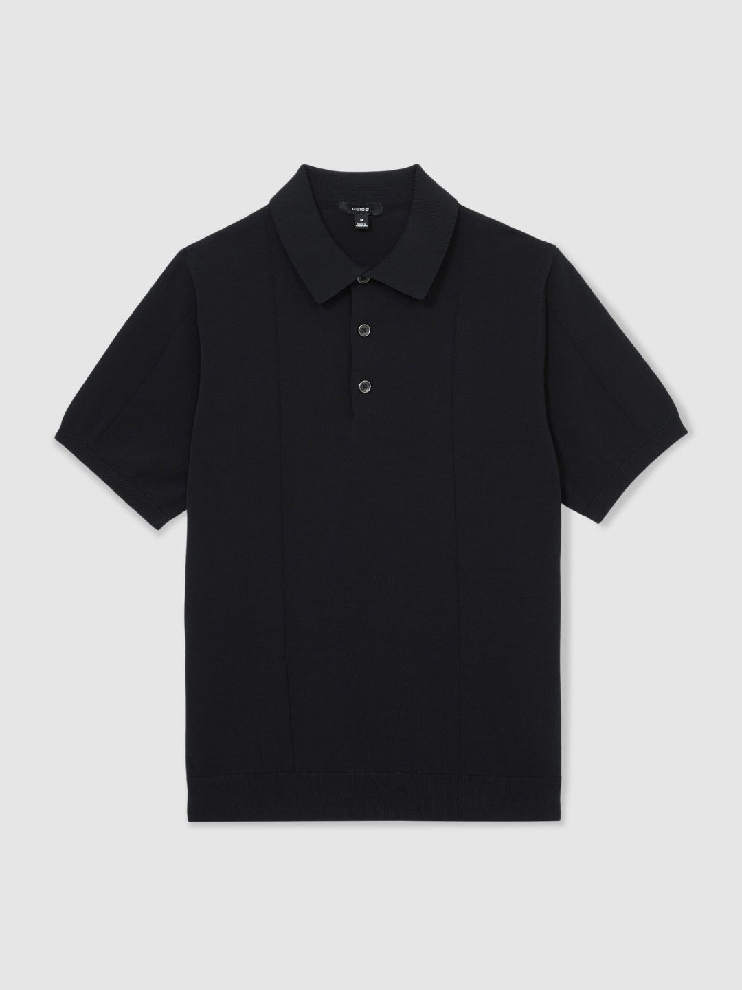 Cotton-Silk Polo Shirt in Navy