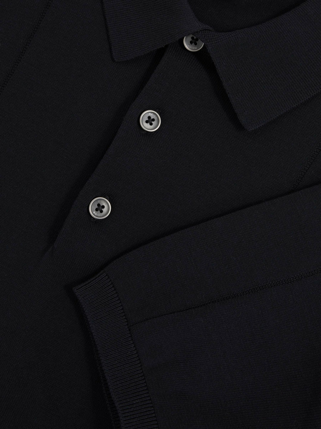 Cotton-Silk Polo Shirt in Navy