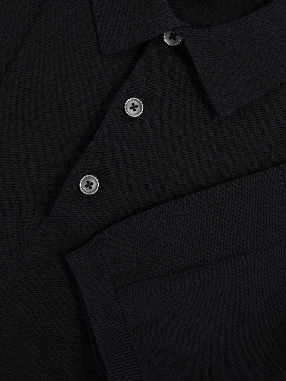Cotton-Silk Polo Shirt in Navy