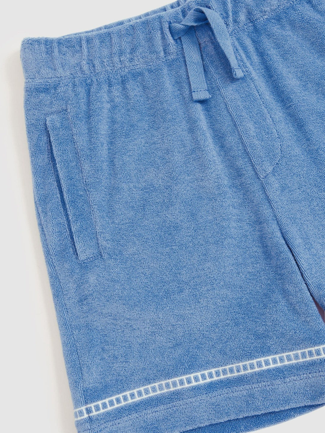 13-14 yrs Towelling Brand-Embroidered Shorts in Airforce Blue