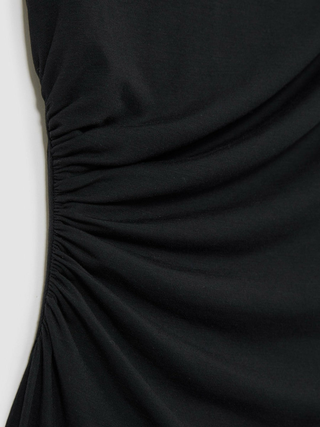 Stretch-Modal Ruched Vest in Black