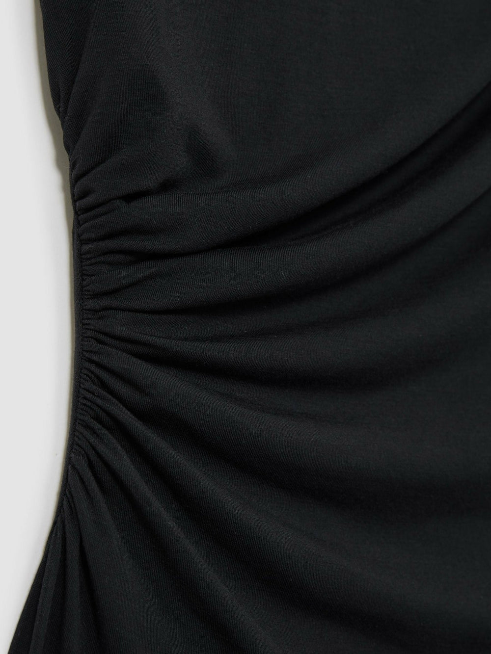 Stretch-Modal Ruched Vest in Black