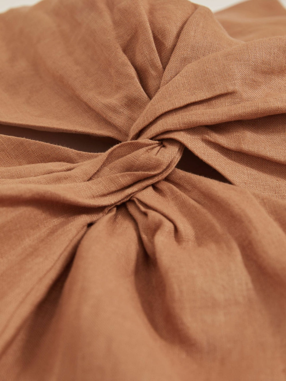 Linen Halterneck Cut Out Playsuit in Brown