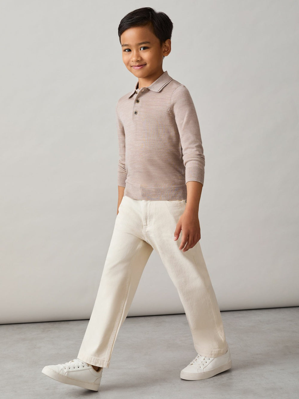 3-9 yrs Relaxed-Fit Jeans in Off White