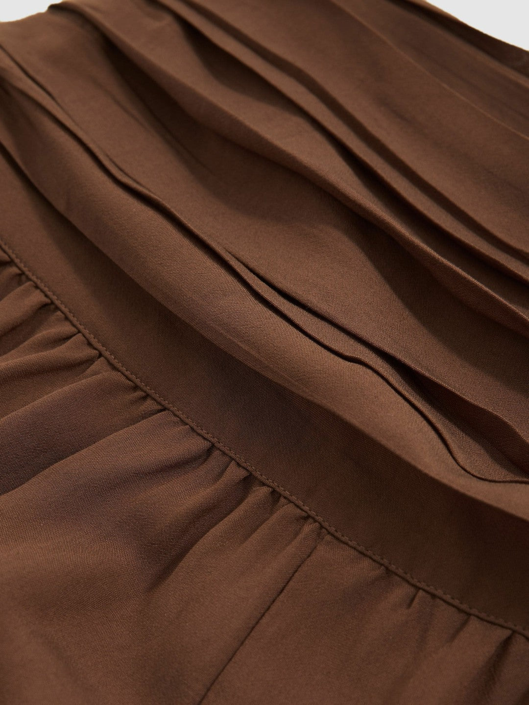 Lyocell Blend Wide Leg Trousers in Brown