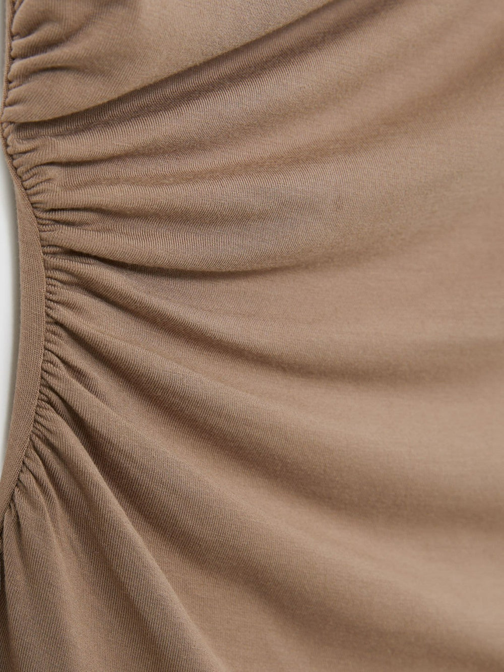 Stretch-Modal Ruched Vest in Mocha Brown