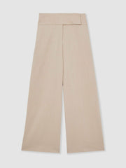 Petite Lyocell-Linen Wide-Leg Trousers in Neutral