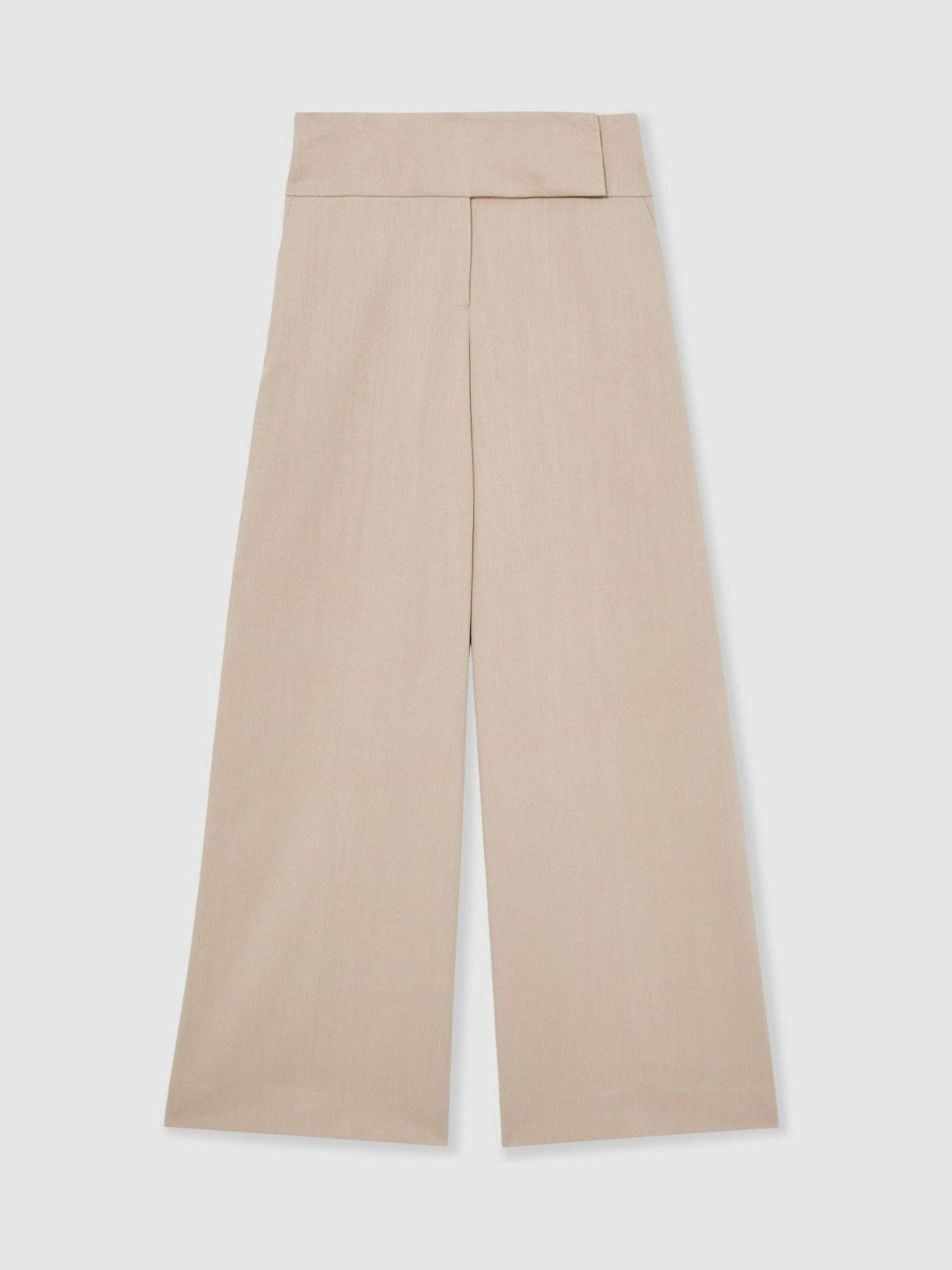 Lyocell-Linen Wide-Leg Trousers in Neutral