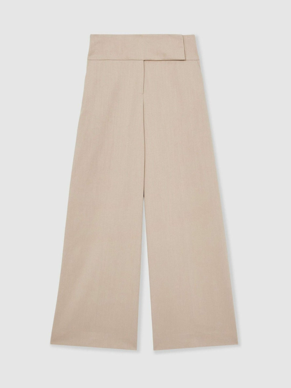 Lyocell-Linen Wide-Leg Trousers in Neutral