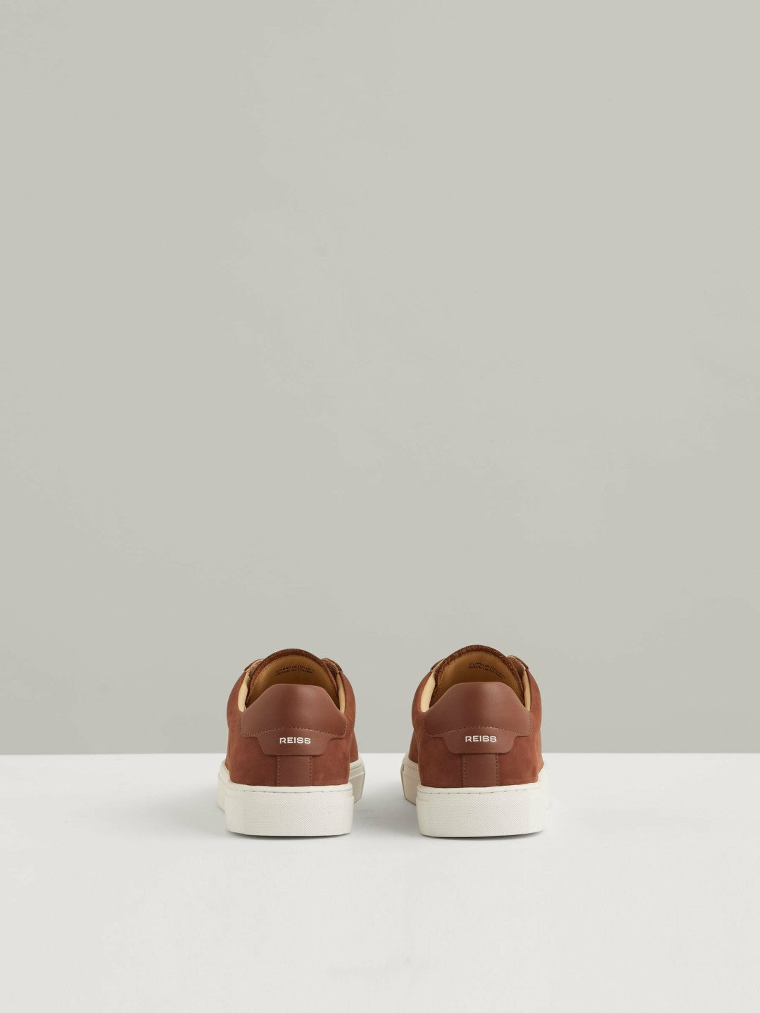 Nubuck Leather Low-Top Trainers in Brickwood Red