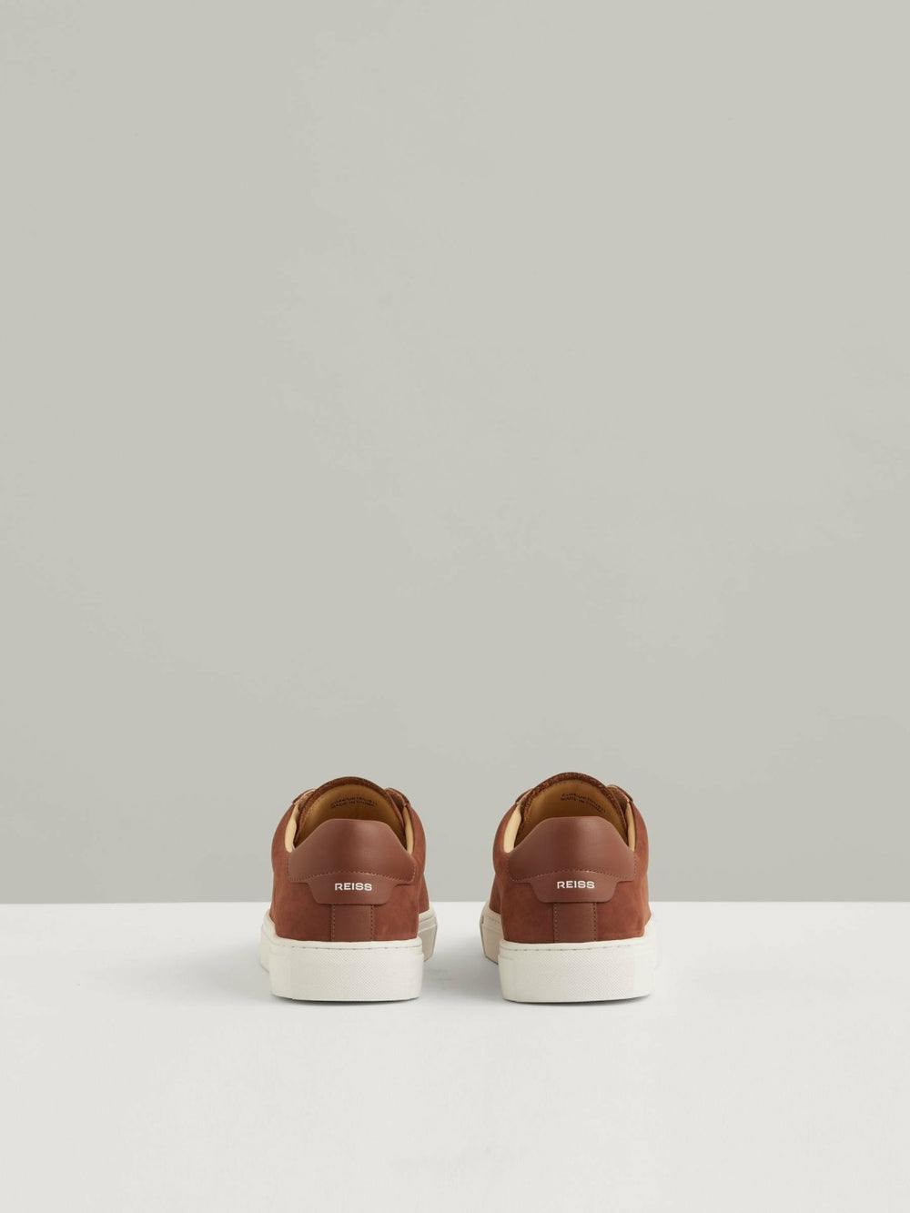 Nubuck Leather Low-Top Trainers in Brickwood Red