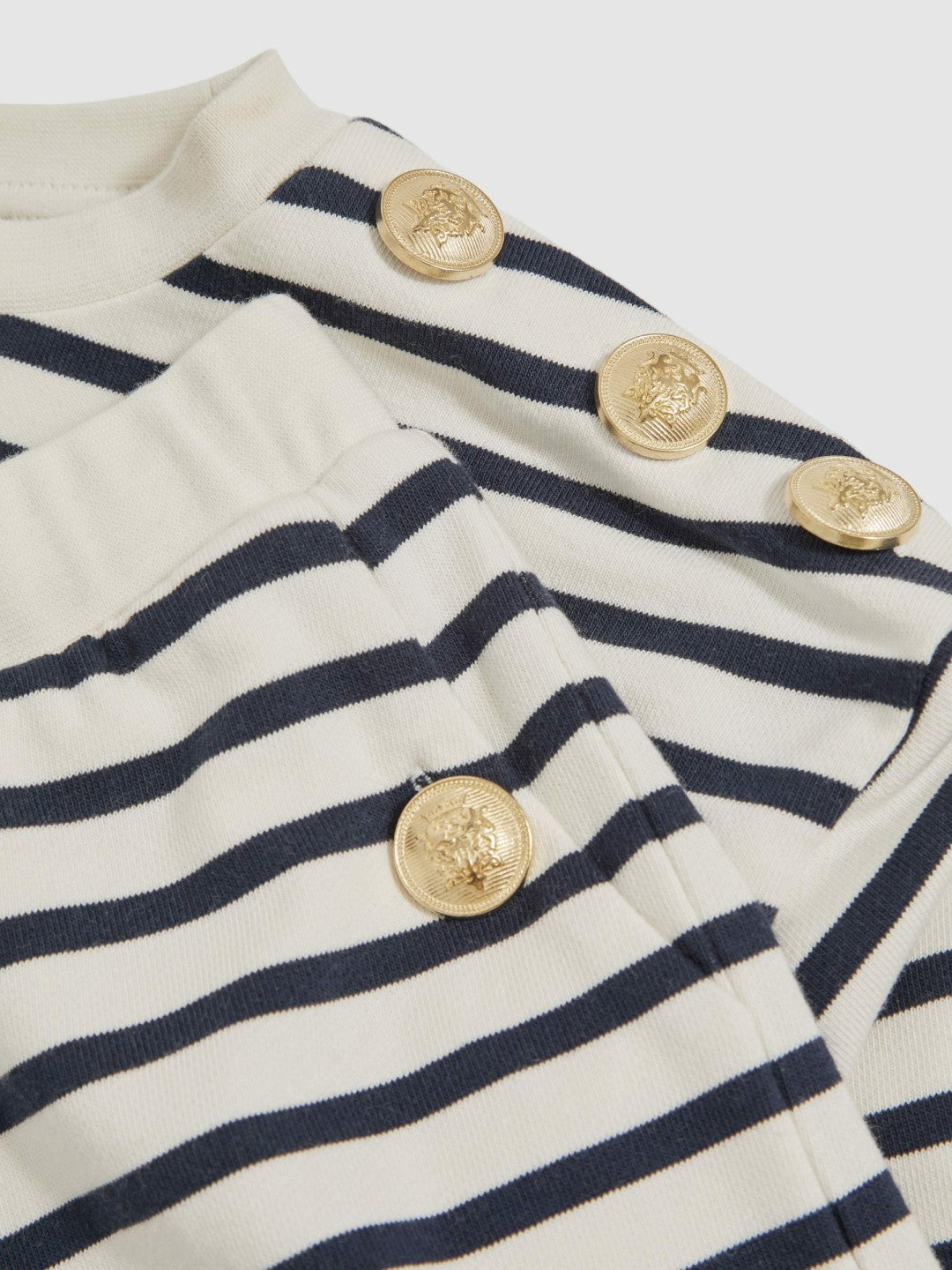 13-14 yrs Stripe Sweatshirt and Shorts Set Cotton-Blend in Navy/Ivory