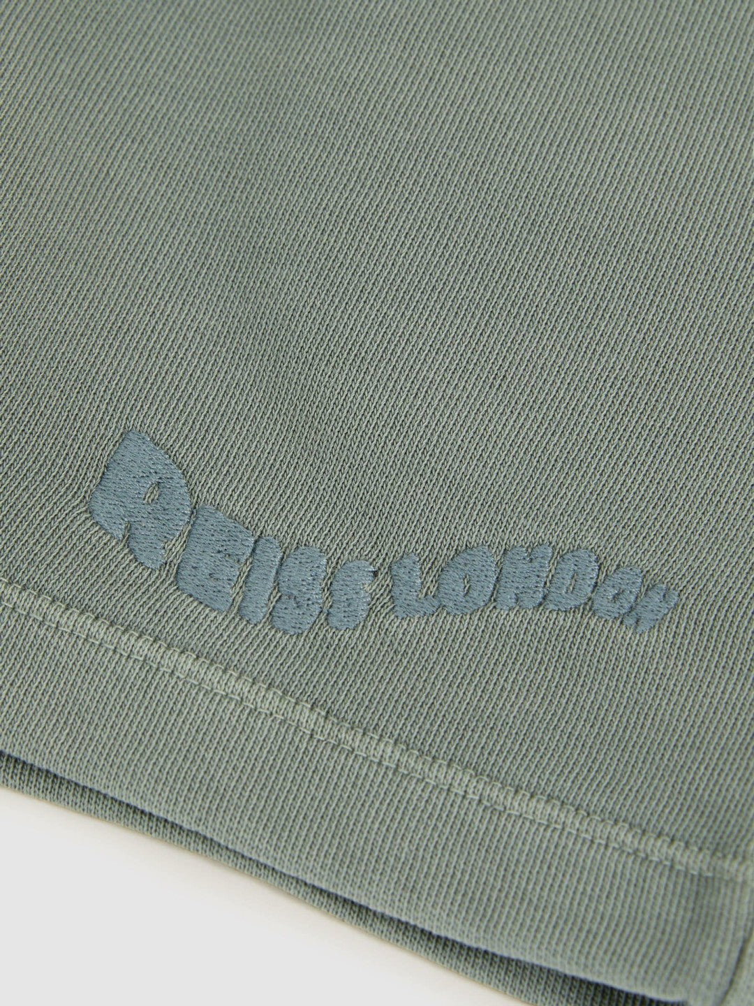 9-13 yrs Cotton Brand-Embroidered Shorts in Washed Sage