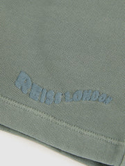 9-13 yrs Cotton Brand-Embroidered Shorts in Washed Sage
