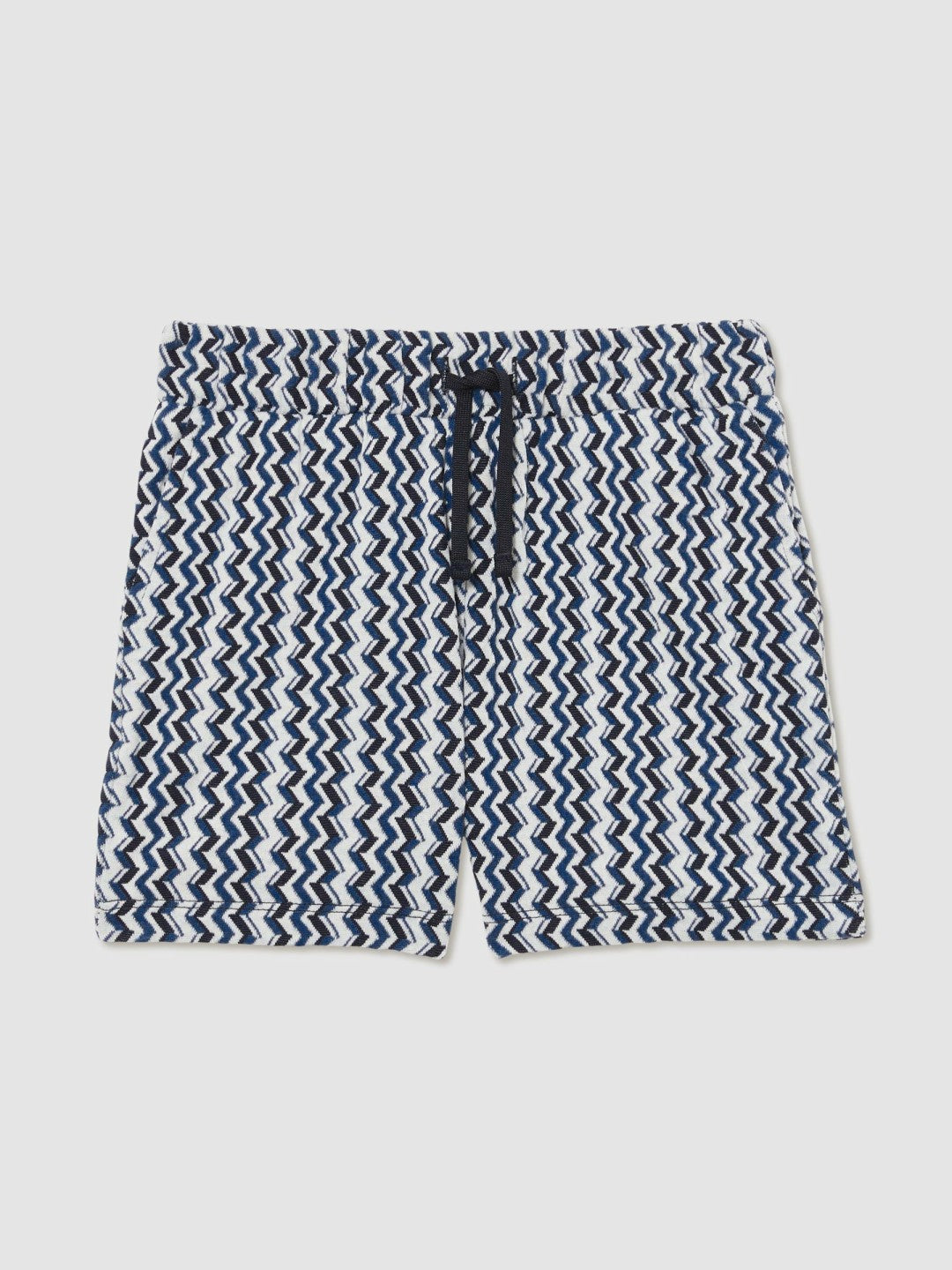 9-13 yrs Zig-Zag Knit Drawstring Shorts in Blue